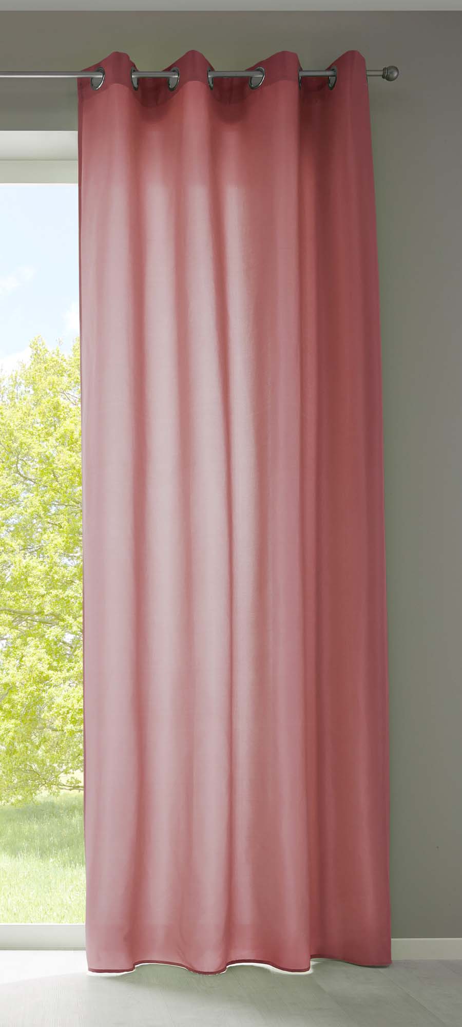 1er Set Vorhänge Schal Ösen »Berlin« Microsatin Lichtdurchlässig Uni Matt 20405N Altrosa HxB 245x140 cm Vorhang 20405Naltrosa | gerdinenbox.com