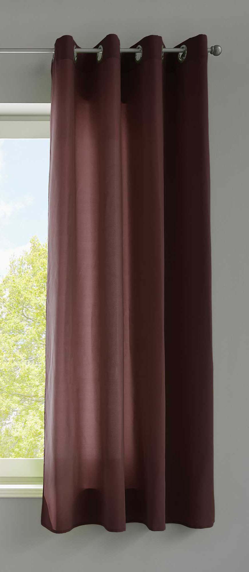 1er Set Vorhänge Schal Ösen »Berlin« Microsatin Lichtdurchlässig Uni Matt 20405N Braun HxB 145x140 cm Vorhang 20405Nbraun-175 | gerdinenbox.com