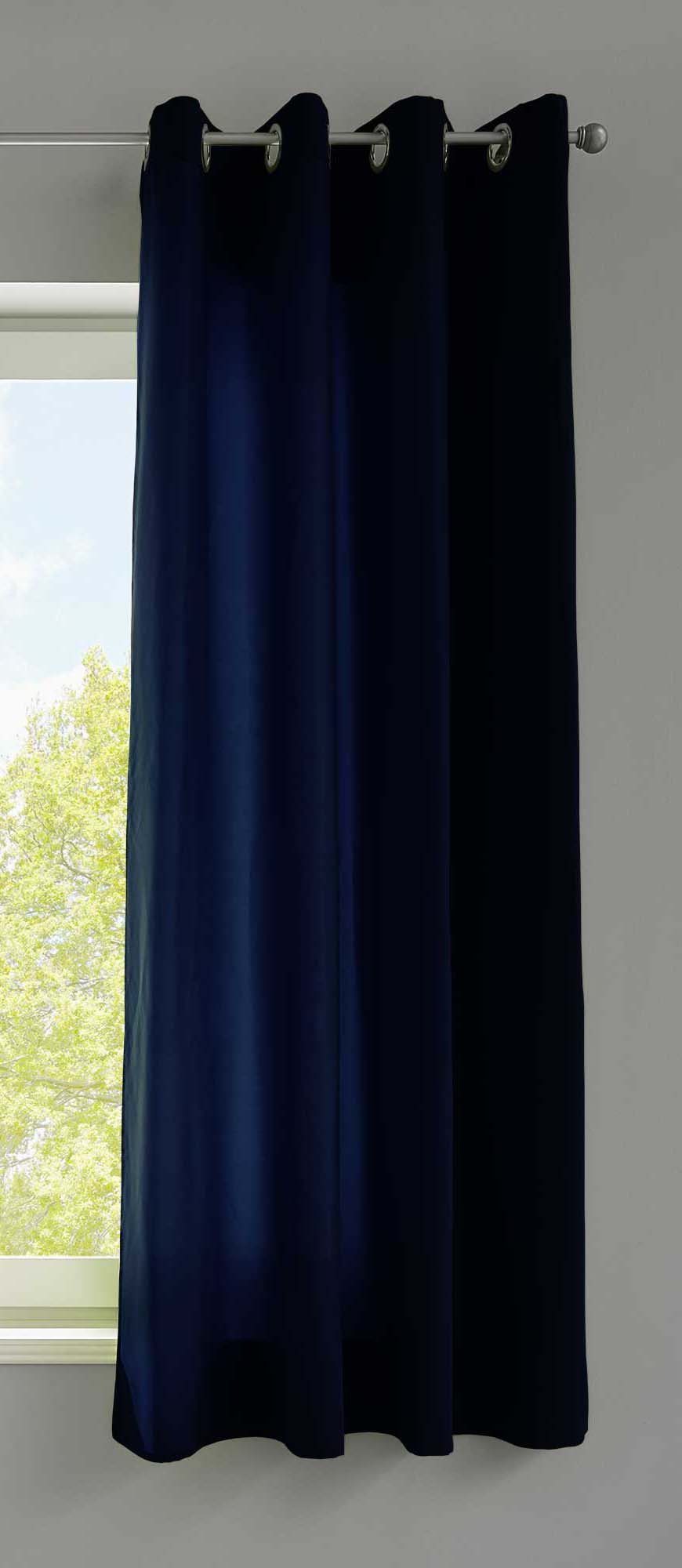 1er Set Vorhänge Schal Ösen »Berlin« Microsatin Lichtdurchlässig Uni Matt 20405N Dunkelblau HxB 175x140 cm Vorhang 20405Ndunkelblau-175_169d3f84-15a3-492e-80b3-2108540ab180 | gerdinenbox.com
