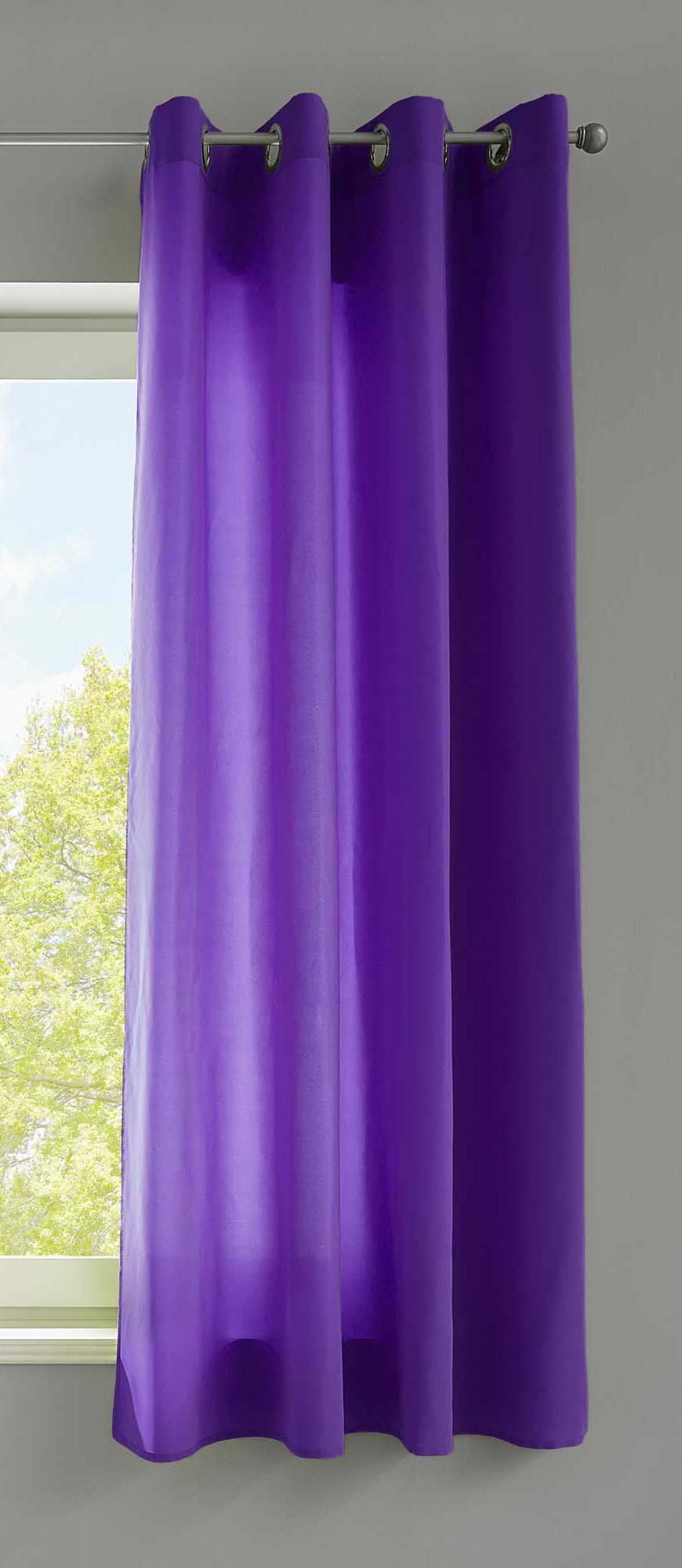 1er Set Vorhänge Schal Ösen »Berlin« Microsatin Lichtdurchlässig Uni Matt 20405N Lila HxB 145x140 cm Vorhang 20405Nlila-175 | gerdinenbox.com
