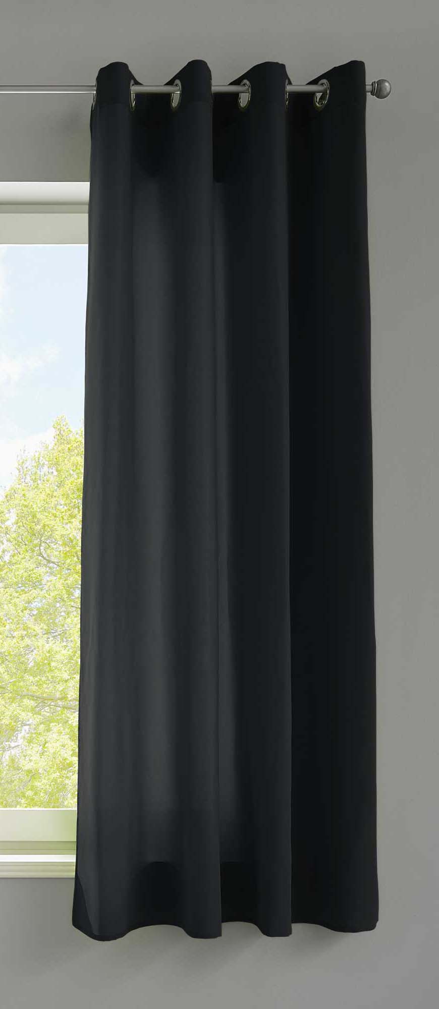 1er Set Vorhänge Schal Ösen »Berlin« Microsatin Lichtdurchlässig Uni Matt 20405N Schwarz HxB 175x140 cm Vorhang 20405Nschwarz-175_f0d2f392-c2f1-4325-a423-01d8c0928f0d | gerdinenbox.com