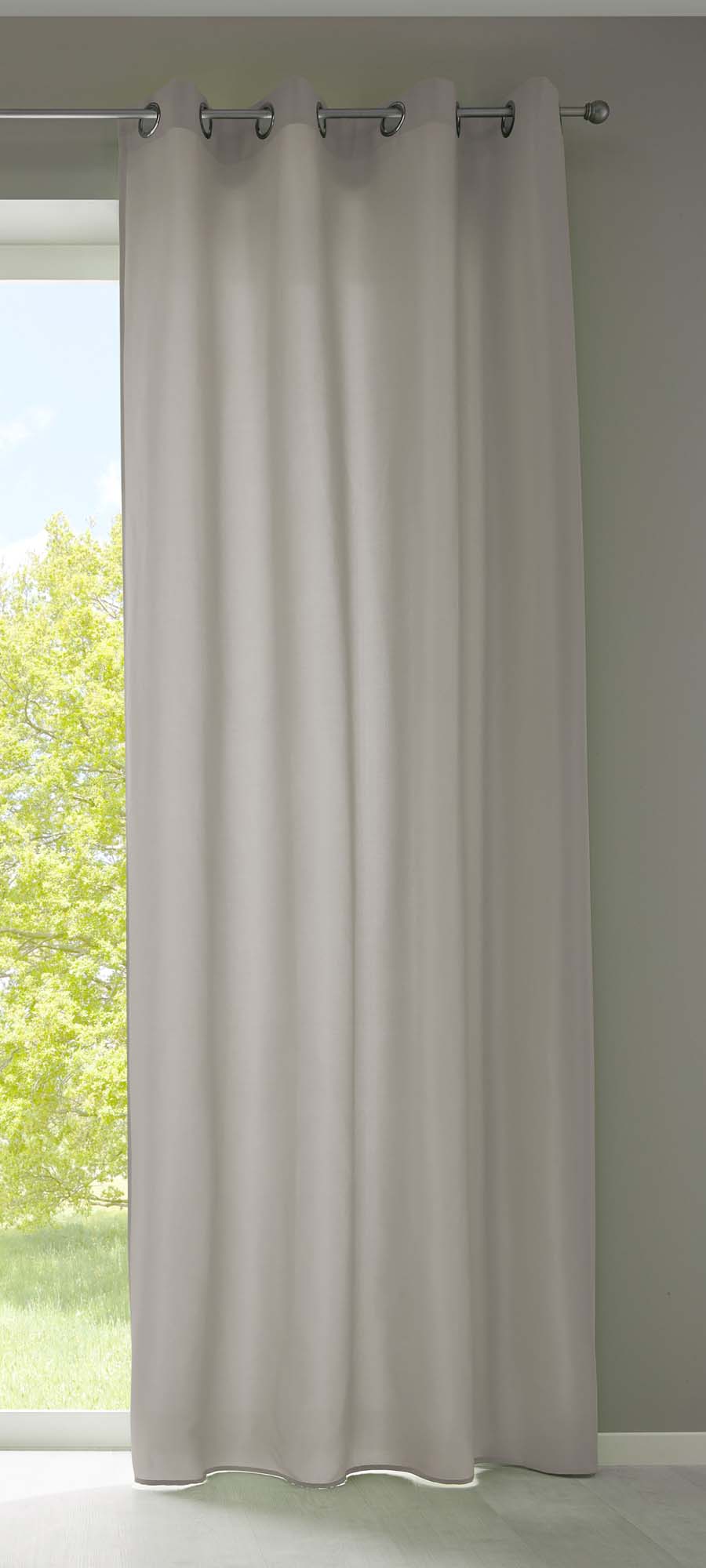 1er Set Vorhänge Schal Ösen »Berlin« Microsatin Lichtdurchlässig Uni Matt 20405N Stein HxB 225x140 cm Vorhang 20405Nstein_933acc85-00e3-4560-9d94-5da6edd30c27 | gerdinenbox.com