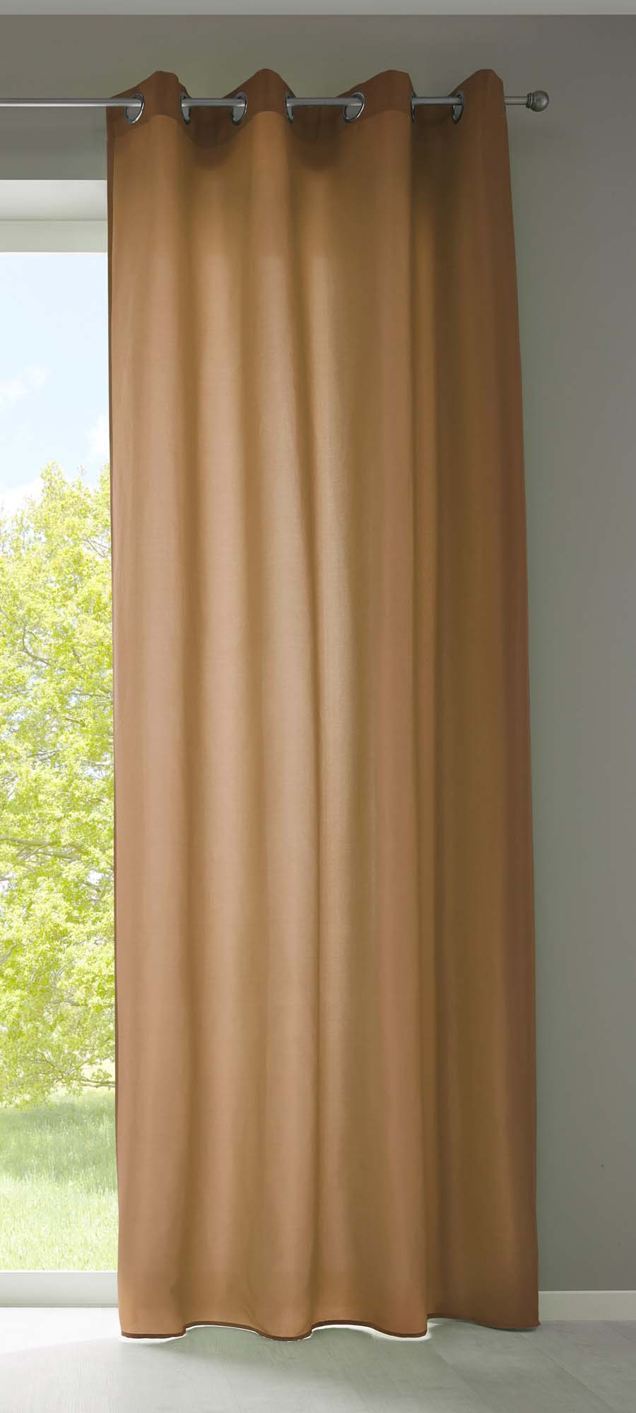 1er Set Vorhänge Schal Ösen »Berlin« Microsatin Lichtdurchlässig Uni Matt 20405N Taupe HxB 245x140 cm Vorhang 20405Ntaupe | gerdinenbox.com