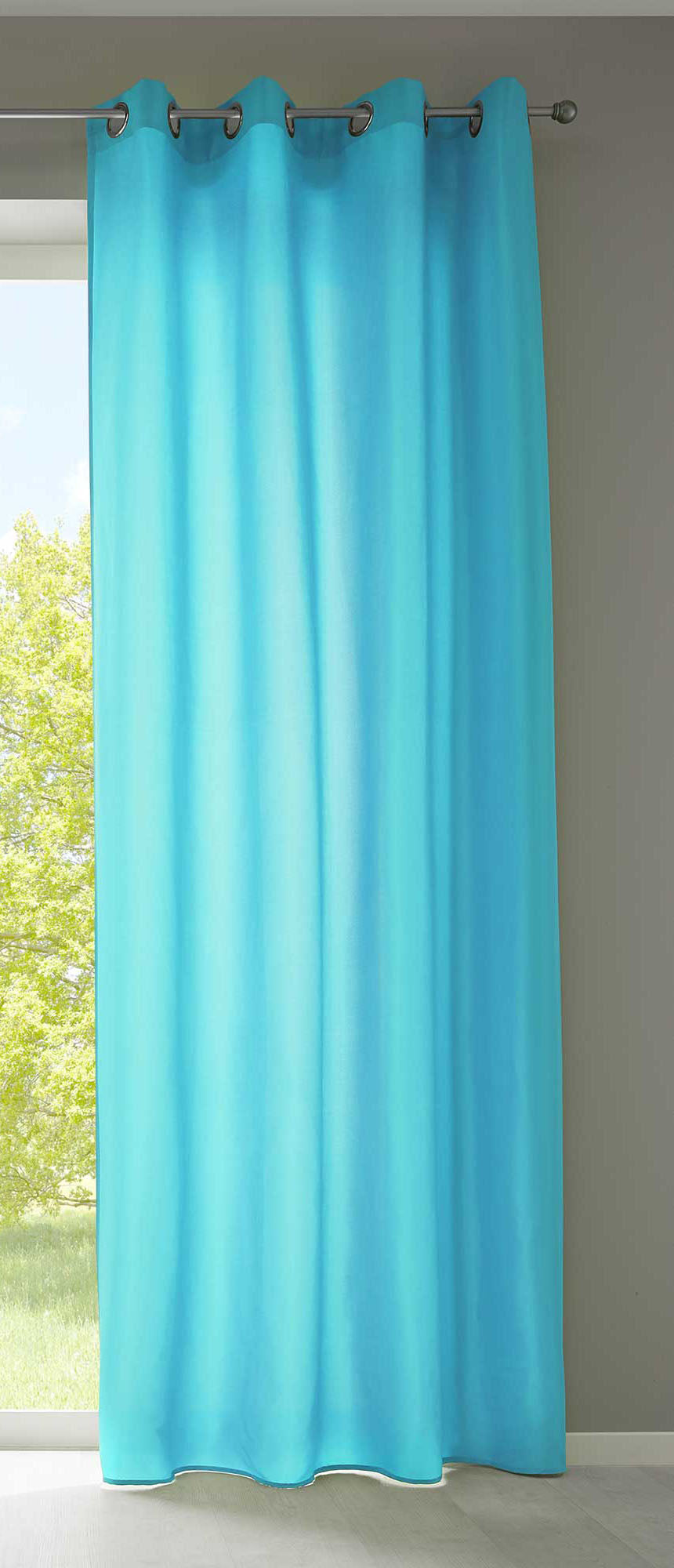1er Set Vorhänge Schal Ösen »Berlin« Microsatin Lichtdurchlässig Uni Matt 20405N Türkis HxB 225x140 cm Vorhang 20405Ntuerkis_2fd8f0d8-7665-42ce-8c1b-63d967eb5474 | gerdinenbox.com