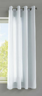 1er Set Vorhänge Schal Ösen »Berlin« Microsatin Lichtdurchlässig Uni Matt 20405N Weiß HxB 145x140 cm Vorhang 20405Nweiss-175 | gerdinenbox.com