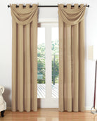 Vorhang Set Schal Ösen Microsatin Segeltuch Querbehang lichtdurchlässig Deko Wohnzimmer 20405S4 Sand HxB 175x140 cm Vorhang Set 20405S4sand | gerdinenbox.com