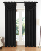 Vorhang Set Schal Ösen Microsatin Segeltuch Querbehang lichtdurchlässig Deko Wohnzimmer 20405S4 Schwarz HxB 245x140 cm Vorhang Set 20405S4schwarz_800c735e-4cdd-45bf-81e4-c73576ccc97c | gerdinenbox.com