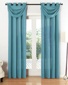 Vorhang Set Schal Ösen Microsatin Segeltuch Querbehang lichtdurchlässig Deko Wohnzimmer 20405S4 Türkis HxB 225x140 cm Vorhang Set 20405S4tuerkis_53b6669d-dc21-45a9-abbf-3e6c2bd2dd7e | gerdinenbox.com