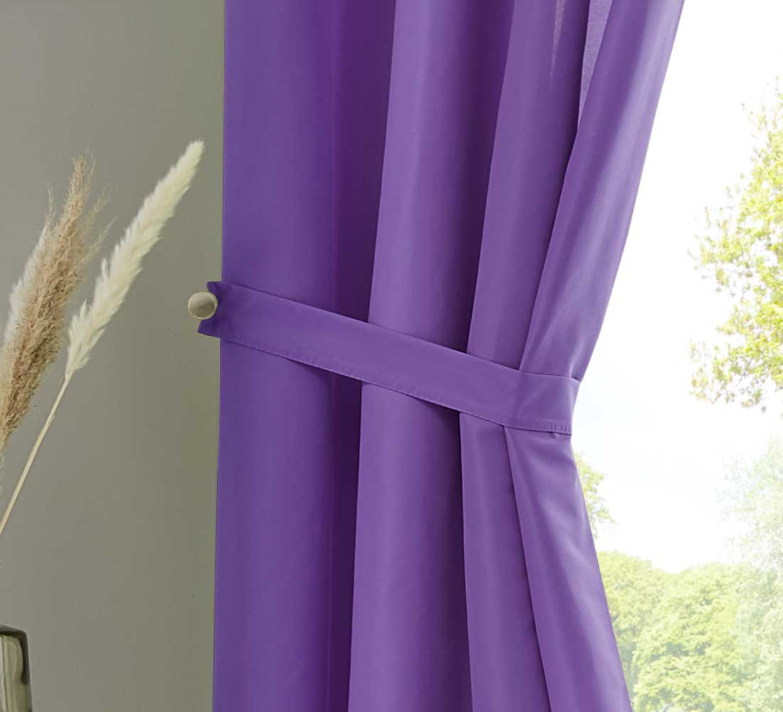 2er Set Vorhänge Schal Schlaufen »Berlin« Microsatin Lichtdurchlässig Kräuselband Uni Matt 20400N2 Vorhang 20405_raff_lila_1_e6e2d17c-9bbf-4b4b-b6ea-cc893ae83bb9 | gerdinenbox.com
