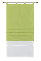 Doppel Raffrollo Palma Microsatin matt Voile Faltgardinen Faltrollo Schlaufenrollo mit Universalgardinenband 20410 Apfelgrün 100 x 175 (BxH) Raffrollo 20410apfelgruen | gerdinenbox.com