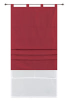 Doppel Raffrollo Palma Microsatin matt Voile Faltgardinen Faltrollo Schlaufenrollo mit Universalgardinenband 20410 Bordeaux 100 x 175 (BxH) Raffrollo 20410bordeaux | gerdinenbox.com