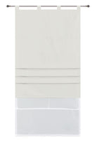 Doppel Raffrollo Palma Microsatin matt Voile Faltgardinen Faltrollo Schlaufenrollo mit Universalgardinenband 20410 Creme 100 x 175 (BxH) Raffrollo 20410creme | gerdinenbox.com