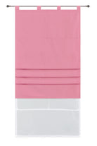 Doppel Raffrollo Palma Microsatin matt Voile Faltgardinen Faltrollo Schlaufenrollo mit Universalgardinenband 20410 Pink 100 x 175 (BxH) Raffrollo 20410pink | gerdinenbox.com