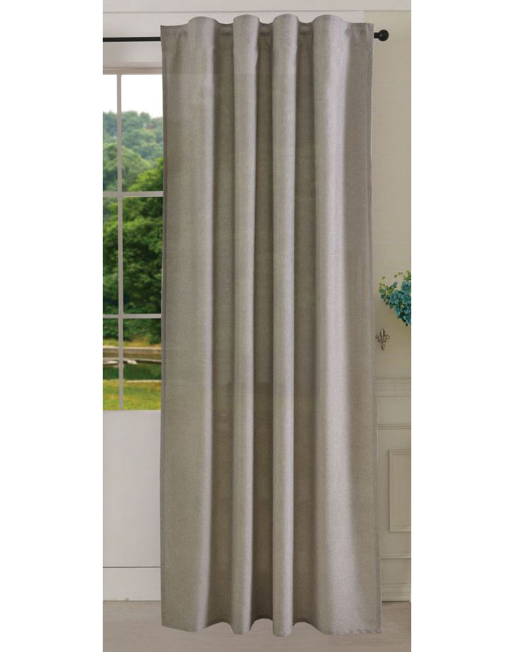 Vorhang Schal verdeckte Schlaufen >>Cationic<< blickdicht Leinen Optik natura seidenmatt (HxB) Landhaus Stil 20440 Grau Vorhang 20440grau | gerdinenbox.com