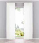 2er Pack Flächenvorhänge Schiebegardinen komplett Set Cationic blickdicht Leinen Optik natura seidenmatt Landhaus Stil 204411-2 Weiß Schiebegardine 204411-2weiss | gerdinenbox.com