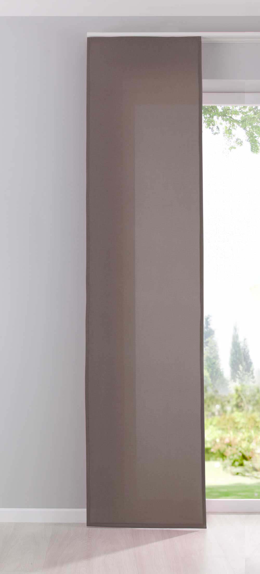 Flächenvorhang Schiebegardine Cationic blickdicht Leinen Optik natura seidenmatt Landhaus Stil 204411 Taupe Schiebegardine 204411taupe | gerdinenbox.com