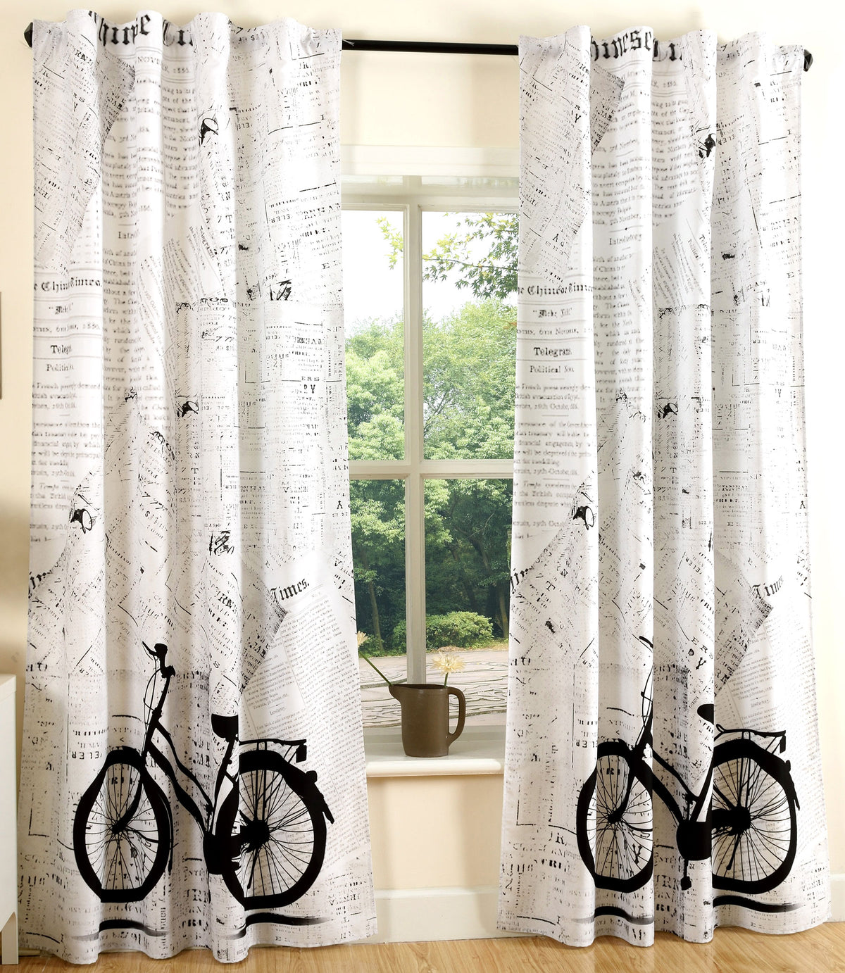 Vorhang Schal blickdicht verdeckte Schlaufen Universalband Digitaldruck (Höhe x Breite cm) 204902 Fahrrad 2 Stück 245x140 Vorhang Set 204902fahrrad | gerdinenbox.com