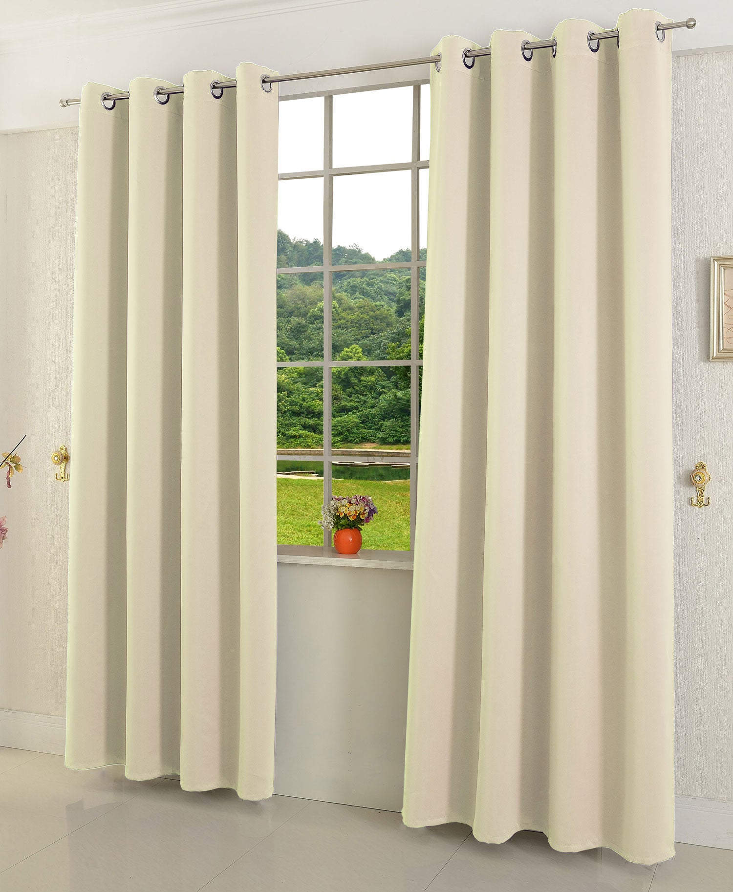 Verdunkelungsvorhang Ösen matt uni Farben blickdicht Blackout 20600 Angora 245x135 (HxB) Vorhang 20600angora | gerdinenbox.com