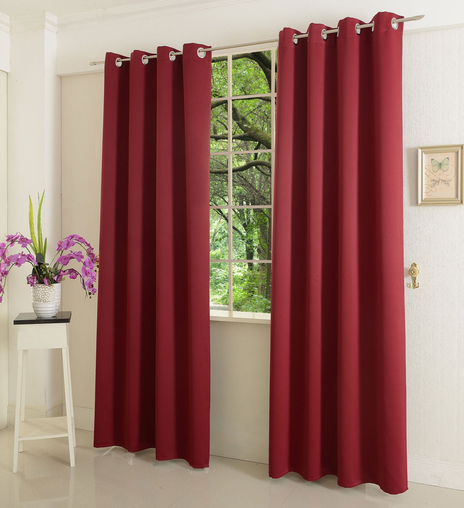 Verdunkelungsvorhang Ösen matt uni Farben blickdicht Blackout 20600 Bordeaux 175x135 (HxB) Vorhang 20600bordeaux | gerdinenbox.com