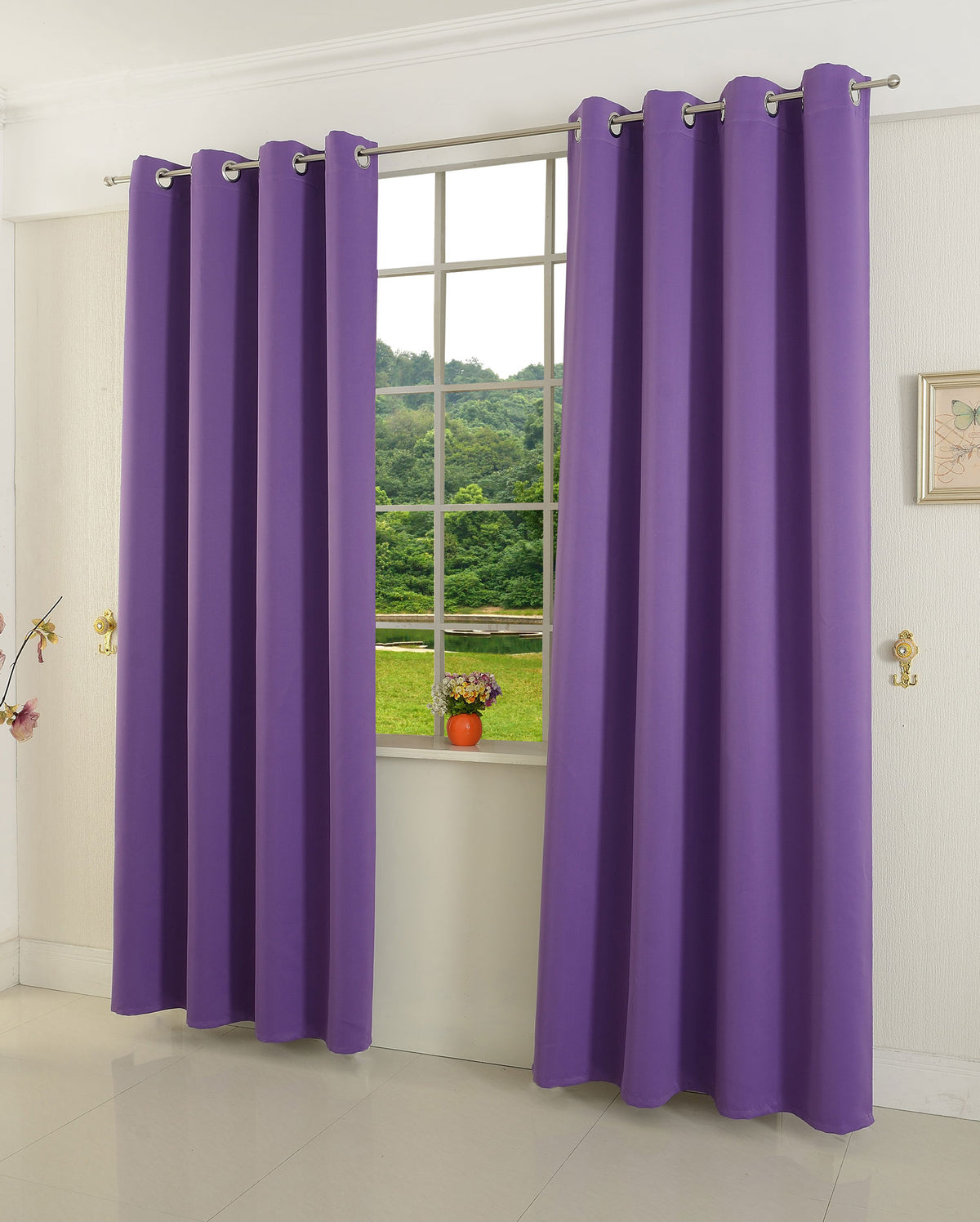 Verdunkelungsvorhang Ösen matt uni Farben blickdicht Blackout 20600 Lila 175x135 (HxB) Vorhang 20600lila | gerdinenbox.com