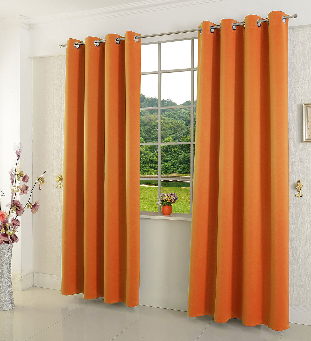 Verdunkelungsvorhang Ösen matt uni Farben blickdicht Blackout 20600 Orange 175x135 (HxB) Vorhang 20600orange | gerdinenbox.com