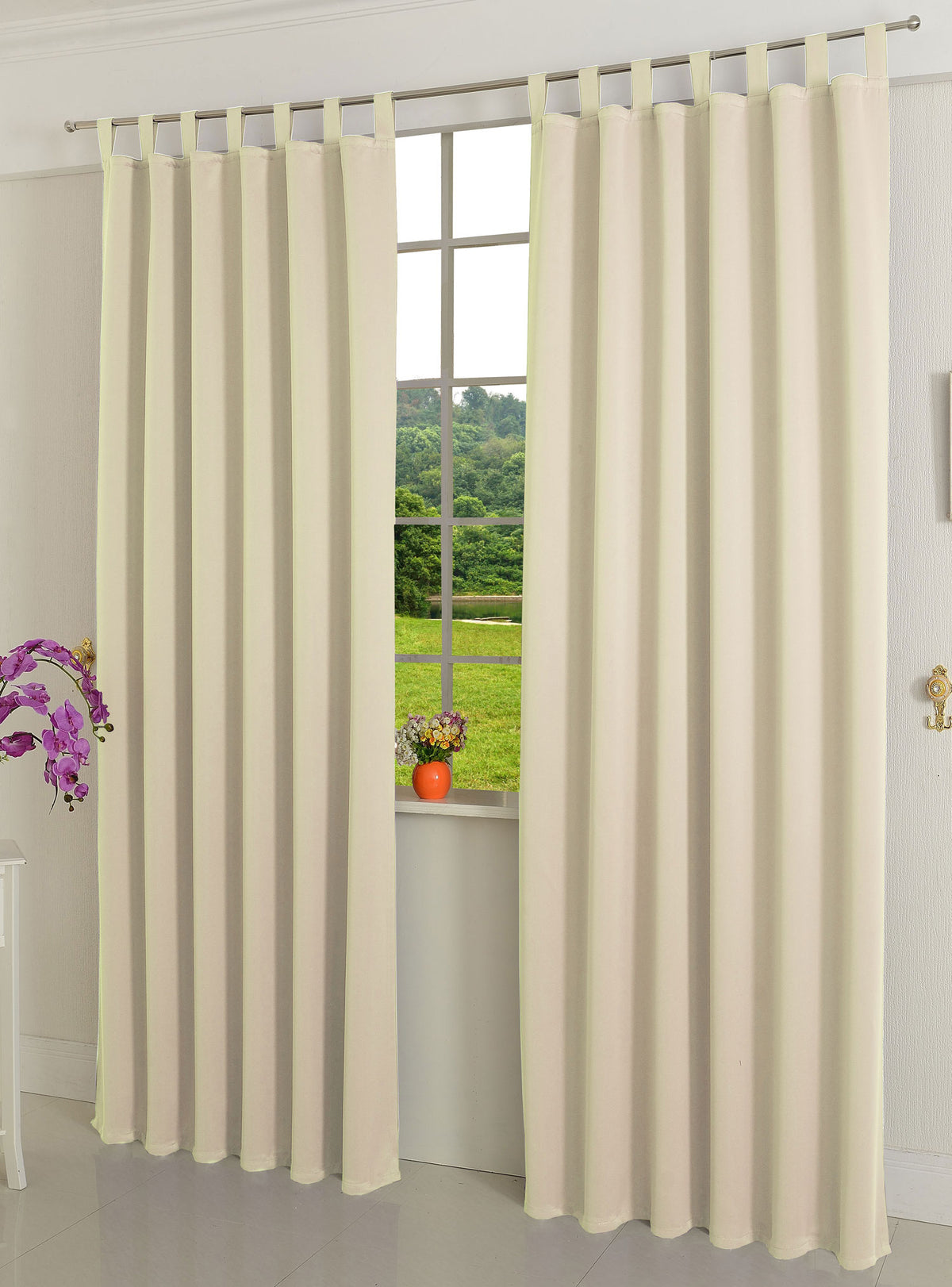 Verdunkelungsvorhag mit Schlaufen matt uni Farben aus weichfallenden blickdichten Stoff blickdicht Blackout 20610 Angora 245x135 (HxB) Vorhang 20610angora | gerdinenbox.com