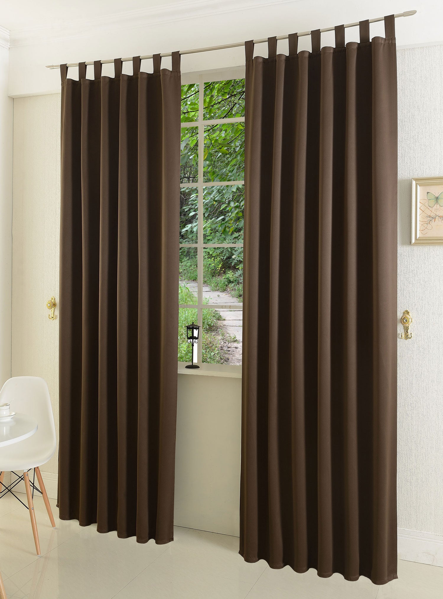Verdunkelungsvorhag mit Schlaufen matt uni Farben aus weichfallenden blickdichten Stoff blickdicht Blackout 20610 Braun 245x135 (HxB) Vorhang 20610braun | gerdinenbox.com