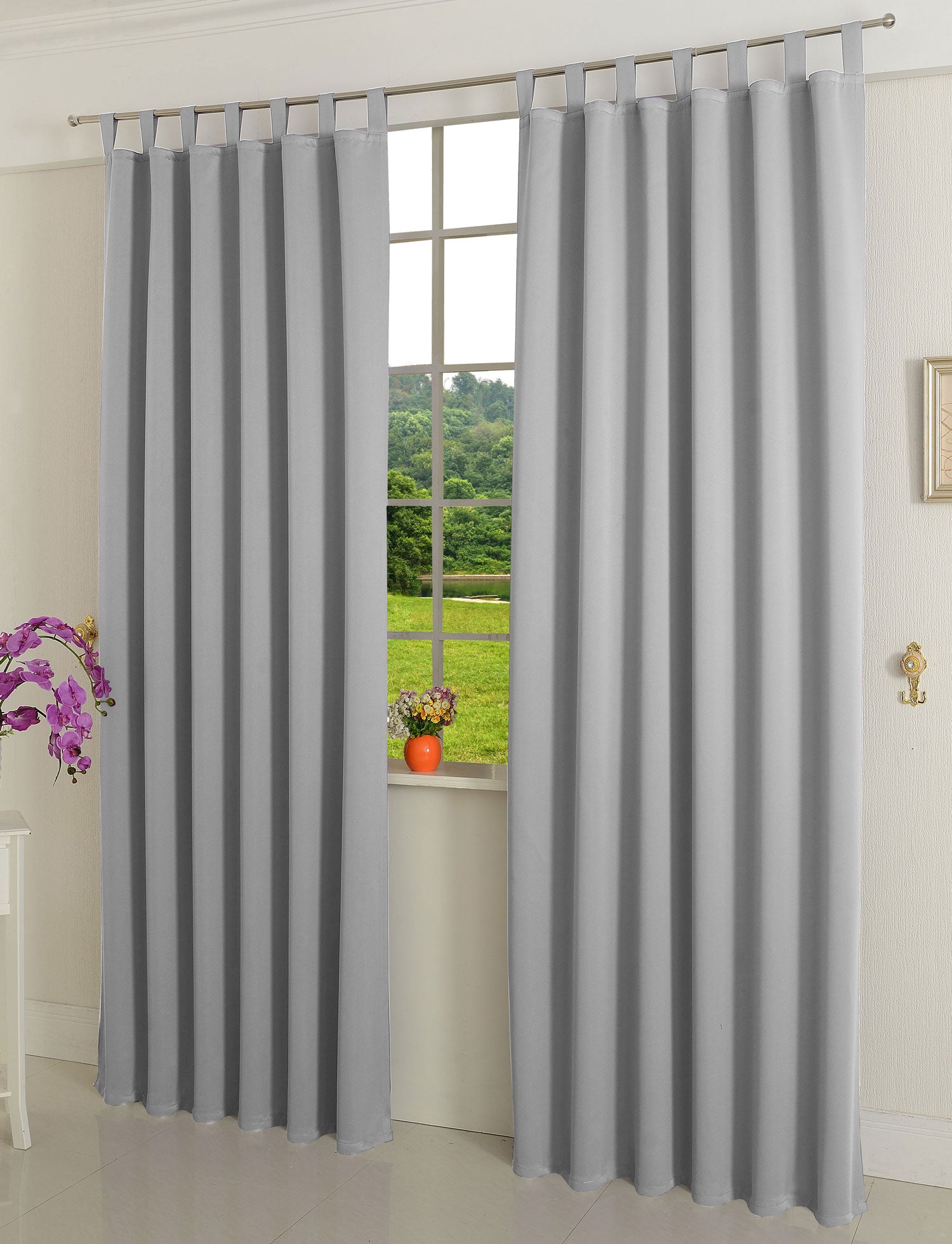 Verdunkelungsvorhag mit Schlaufen matt uni Farben aus weichfallenden blickdichten Stoff blickdicht Blackout 20610 Grau 245x135 (HxB) Vorhang 20610grau | gerdinenbox.com