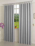 Verdunkelungsvorhag mit Schlaufen matt uni Farben aus weichfallenden blickdichten Stoff blickdicht Blackout 20610 Grau 245x135 (HxB) Vorhang 20610grau | gerdinenbox.com