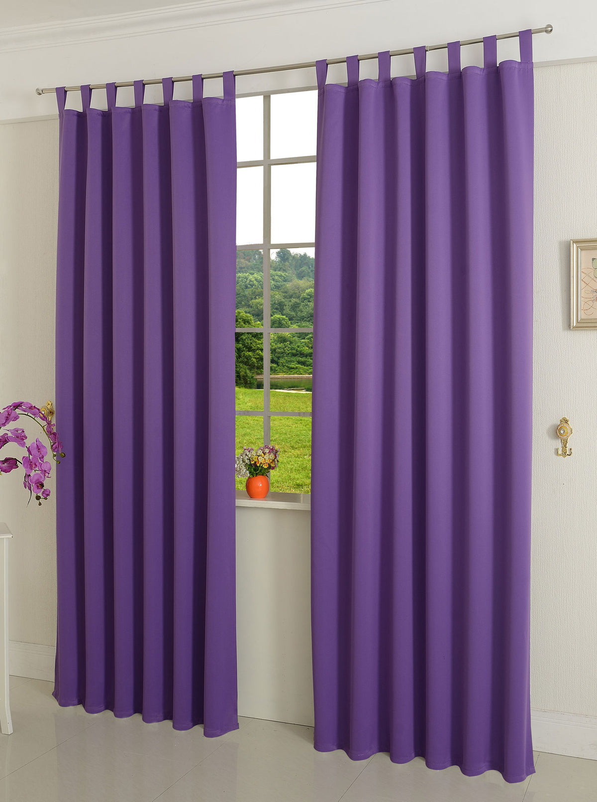 Verdunkelungsvorhag mit Schlaufen matt uni Farben aus weichfallenden blickdichten Stoff blickdicht Blackout 20610 Lila 245x135 (HxB) Vorhang 20610lila | gerdinenbox.com