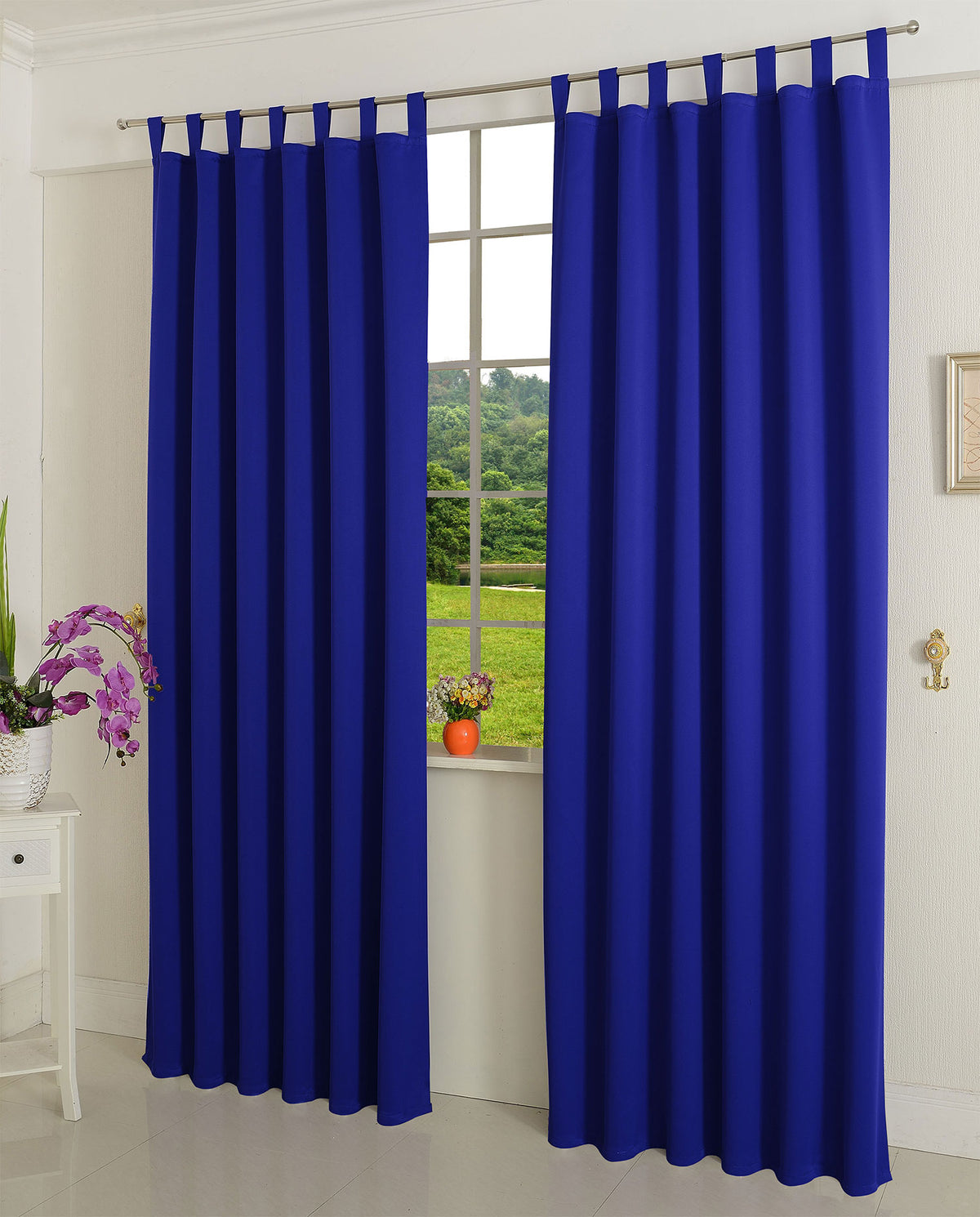 Verdunkelungsvorhag mit Schlaufen matt uni Farben aus weichfallenden blickdichten Stoff blickdicht Blackout 20610 Royalblau 245x135 (HxB) Vorhang 20610royalblau | gerdinenbox.com