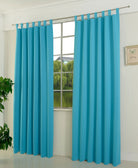 Verdunkelungsvorhag mit Schlaufen matt uni Farben aus weichfallenden blickdichten Stoff blickdicht Blackout 20610 Türkis 245x135 (HxB) Vorhang 20610tuerkis | gerdinenbox.com