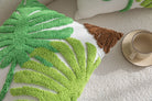Kissenhülle »Cottbus« LxB 45x45 cm Grün Frottee-Stickerei 100% Baumwolle Monstera Blattmuster hochwertiger Leinenstoff 202490K Kissenhülle 3F3A3684 | gerdinenbox.com