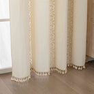 2er Set Vorhang Ösen »Osaka« HxB 245x140 cm Creme 100% Baumwolle Linenlook Makrameespitze Bommeln Raffhalter Gardinen Vorhang 3F3A7209_b97ff87c-2da8-4acb-ba7c-8482aebb08a8 | gerdinenbox.com