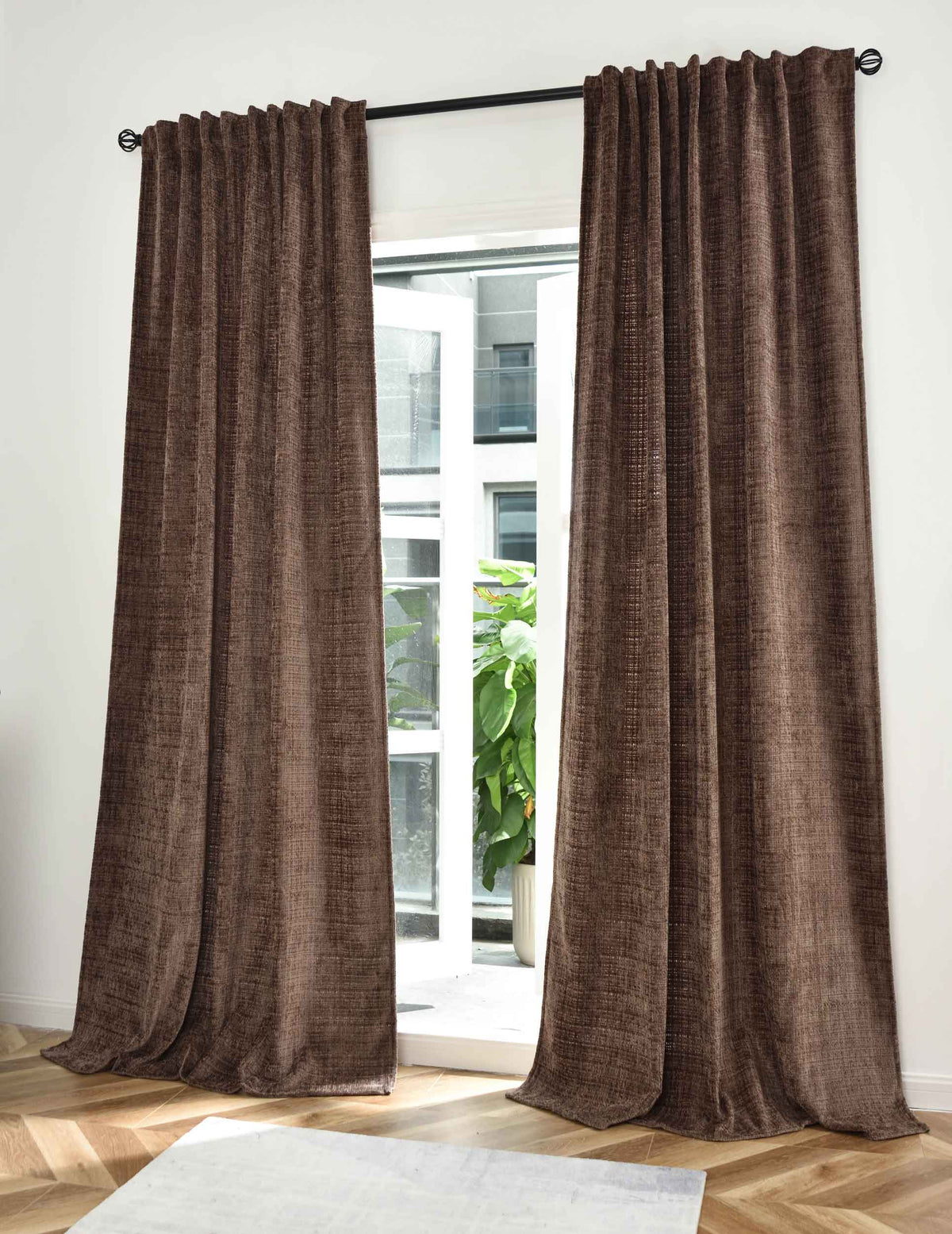 2er Set Vorhänge Chenille Jacquard »RIGA« mit Multiband-Aufhängung Luxuriöser Stil für Ihr Zuhause 2023500-2 Braun Vorhang Set 47595883528456_4ef643a3-d2cd-4395-b156-038420878c57 | gerdinenbox.com