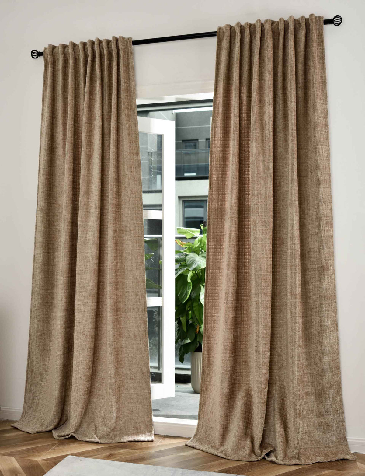 2er Set Vorhänge Chenille Jacquard »RIGA« mit Multiband-Aufhängung Luxuriöser Stil für Ihr Zuhause 2023500-2 Taupe Vorhang Set 47595888410888_f6979ff9-bd50-40f1-8bf5-b8837c28d316 | gerdinenbox.com