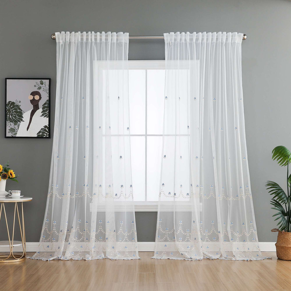 Gardine Raschel Stickerei Design »Florenz« Multiband für Gardinenschiene und Gardinenstange Elegante Fensterdekoration 2023200 Gardinenschal 593A0049 | gerdinenbox.com