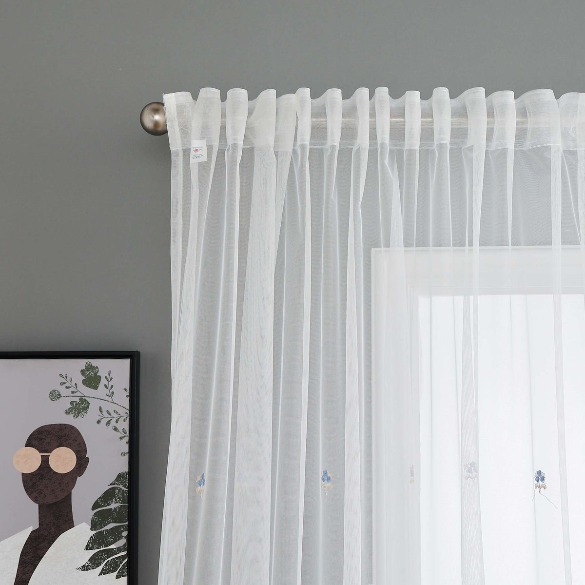 Gardine Raschel Stickerei Design »Florenz« Multiband für Gardinenschiene und Gardinenstange Elegante Fensterdekoration 2023200 Gardinenschal 593A0050 | gerdinenbox.com