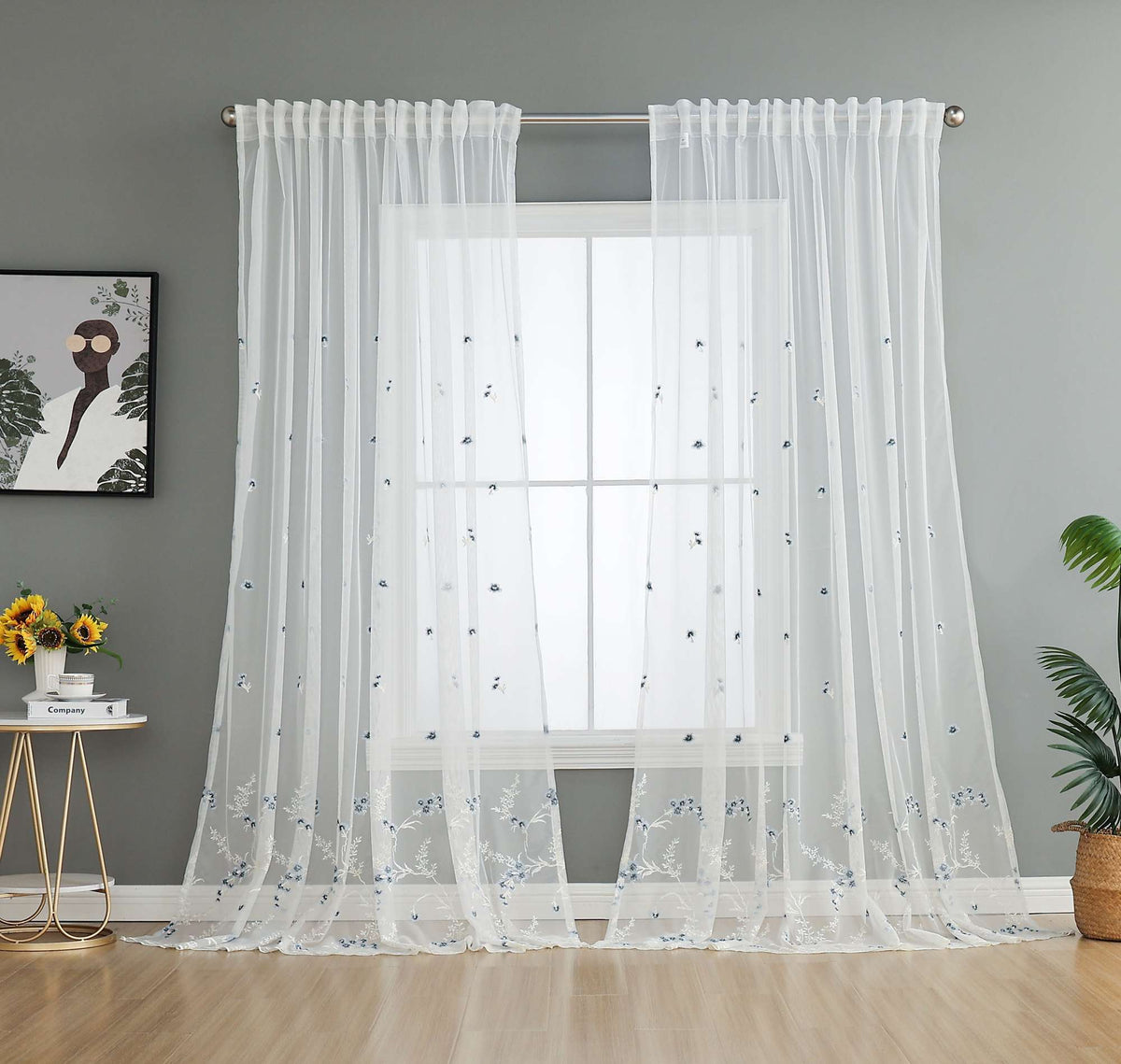 Gardine Raschel Stickerei Design »Florenz« Multiband für Gardinenschiene und Gardinenstange Elegante Fensterdekoration 2023200 Gardinenschal 593A0106 | gerdinenbox.com