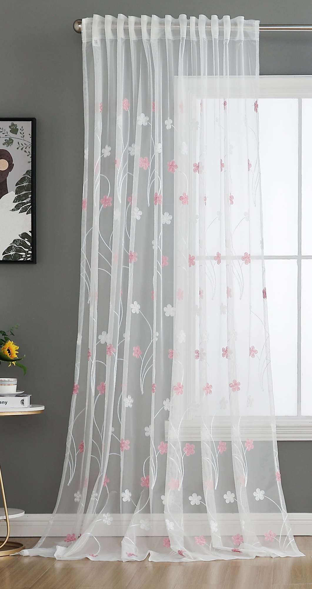 Gardine Raschel Stickerei Design »Florenz« Multiband für Gardinenschiene und Gardinenstange Elegante Fensterdekoration 2023200 Gardinenschal 593A0122-1 | gerdinenbox.com