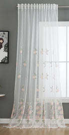Gardine Raschel Stickerei Design »Florenz« Multiband für Gardinenschiene und Gardinenstange Elegante Fensterdekoration 2023200 Gardinenschal 593A0145-1 | gerdinenbox.com