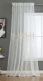 Gardine Raschel Stickerei Design »Florenz« Multiband für Gardinenschiene und Gardinenstange Elegante Fensterdekoration 2023200 Gardinenschal 593A0164-1 | gerdinenbox.com