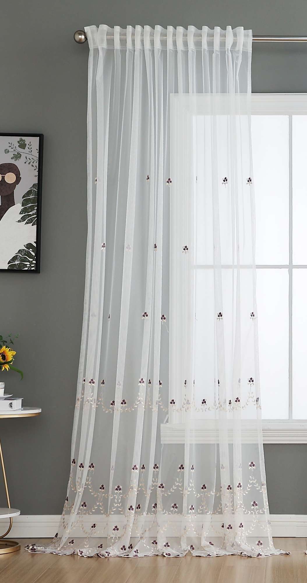 Gardine Raschel Stickerei Design »Florenz« Multiband für Gardinenschiene und Gardinenstange Elegante Fensterdekoration 2023200 Gardinenschal 593A0183-1 | gerdinenbox.com