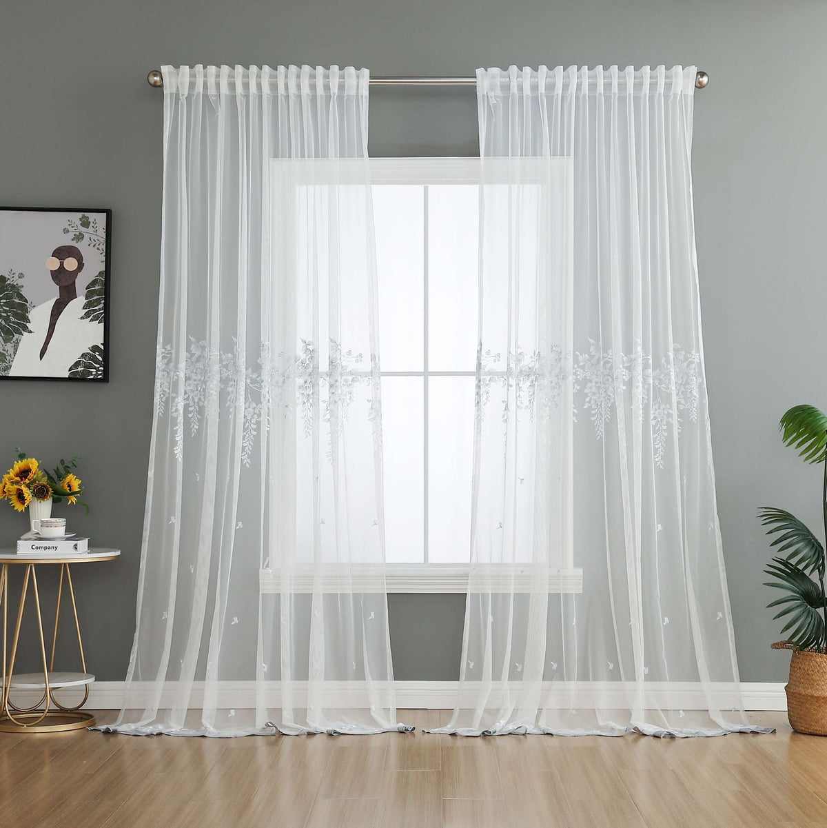 Gardine Raschel Stickerei Design »Florenz« Multiband für Gardinenschiene und Gardinenstange Elegante Fensterdekoration 2023200 Gardinenschal 593A0194 | gerdinenbox.com