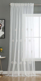 Gardine Raschel Stickerei Design »Florenz« Multiband für Gardinenschiene und Gardinenstange Elegante Fensterdekoration 2023200 Gardinenschal 593A0206-1 | gerdinenbox.com