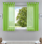 2er-Pack Gardinen Transparent Vorhang Set Wohnzimmer Voile Schlaufenschal mit Bleibandabschluß 61000CN Apfelgrün HxB 175x140 cm Gardinen Set 61000CNapfelgruen-175 | gerdinenbox.com