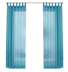 2er-Pack Gardinen Transparent Vorhang Set Wohnzimmer Voile Schlaufenschal mit Bleibandabschluß 61000CN Gardinen Set 61000CNblau-frei | gerdinenbox.com