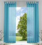 2er-Pack Gardinen Transparent Vorhang Set Wohnzimmer Voile Schlaufenschal mit Bleibandabschluß 61000CN Blau HxB 225x140 cm Gardinen Set 61000CNblau_41107e64-d0c0-49d7-88d0-caf7e6631adc | gerdinenbox.com