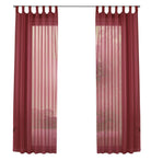 2er-Pack Gardinen Transparent Vorhang Set Wohnzimmer Voile Schlaufenschal mit Bleibandabschluß 61000CN Gardinen Set 61000CNbordeaux-frei | gerdinenbox.com