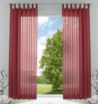 2er-Pack Gardinen Transparent Vorhang Set Wohnzimmer Voile Schlaufenschal mit Bleibandabschluß 61000CN Bordeaux HxB 245x140 cm Gardinen Set 61000CNbordeaux | gerdinenbox.com